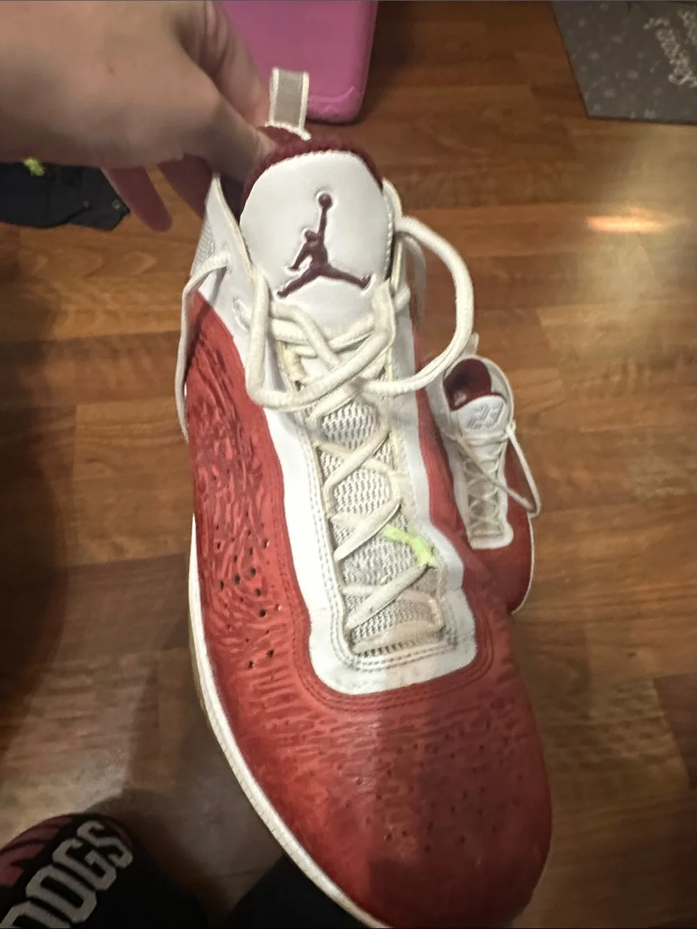 Jordan Men’s Sneakers in Red and White with Jumpman Detail